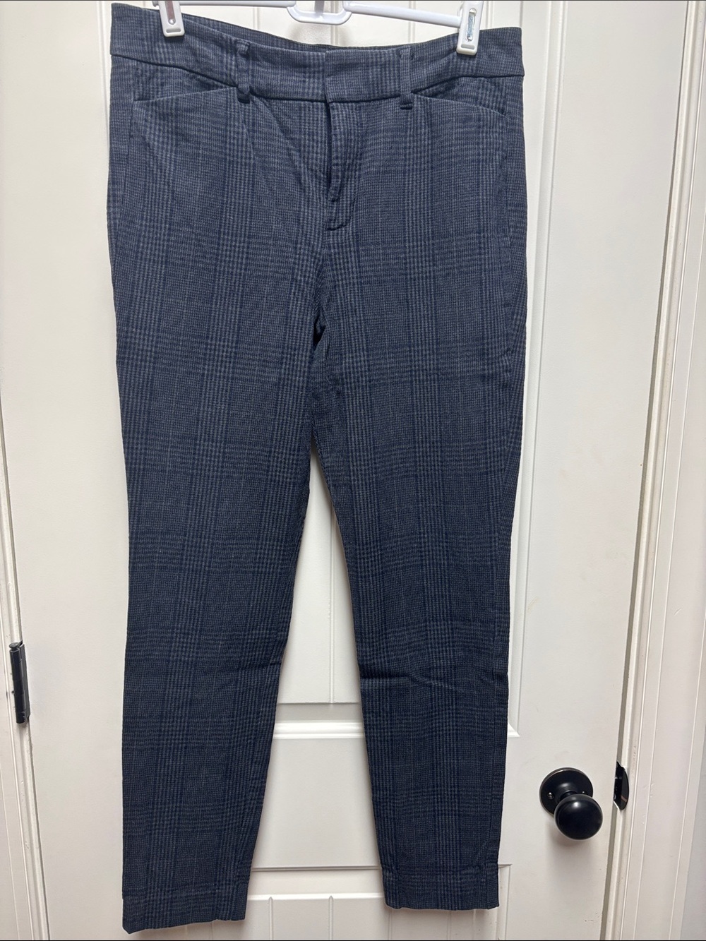 Old Navy Pixie Ankle Pants Gray Plaid Skinny Career Workwear Size 8
